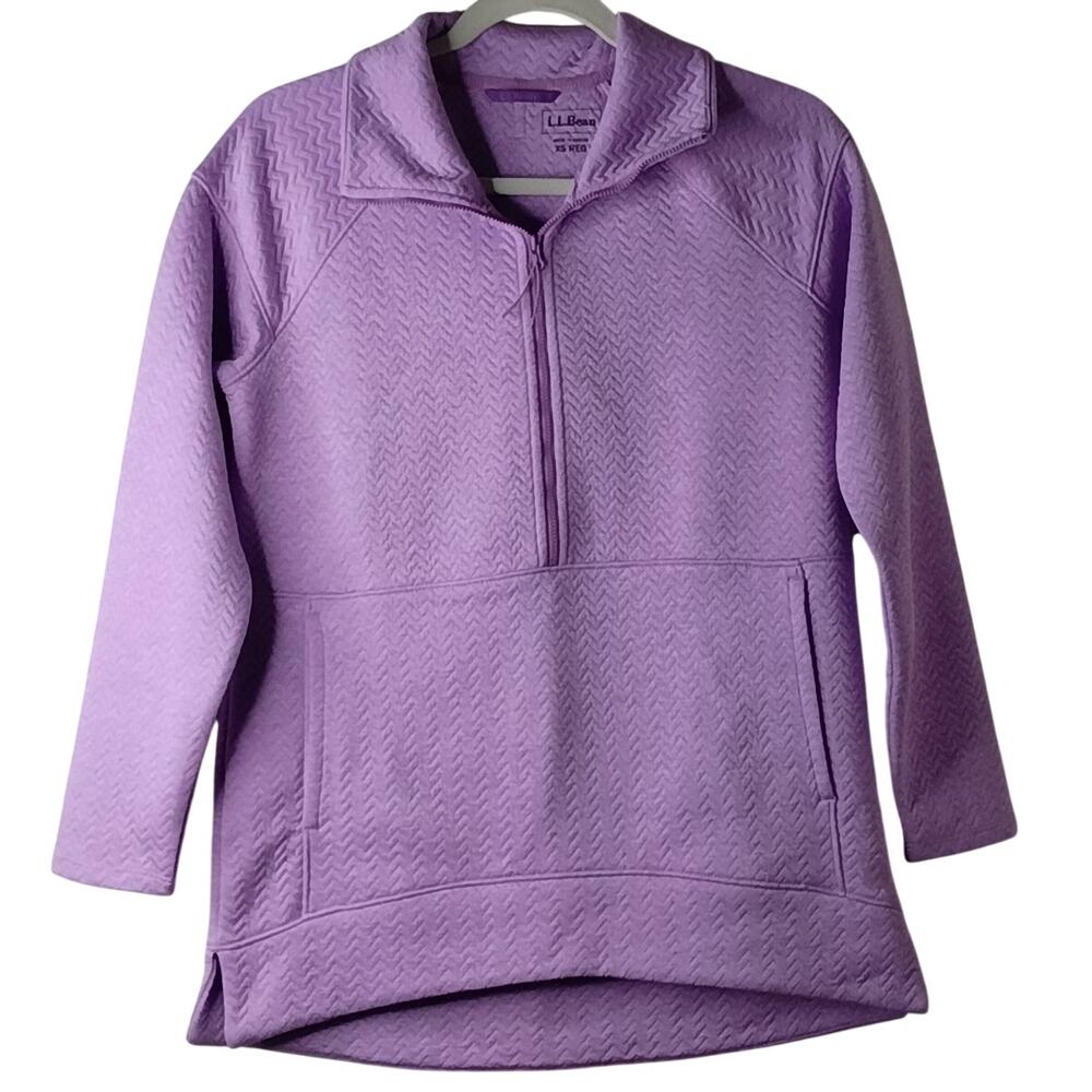 LL Bean Flex Forward Herringbone Lavender 1/2 Zip Pullover - XS Reg